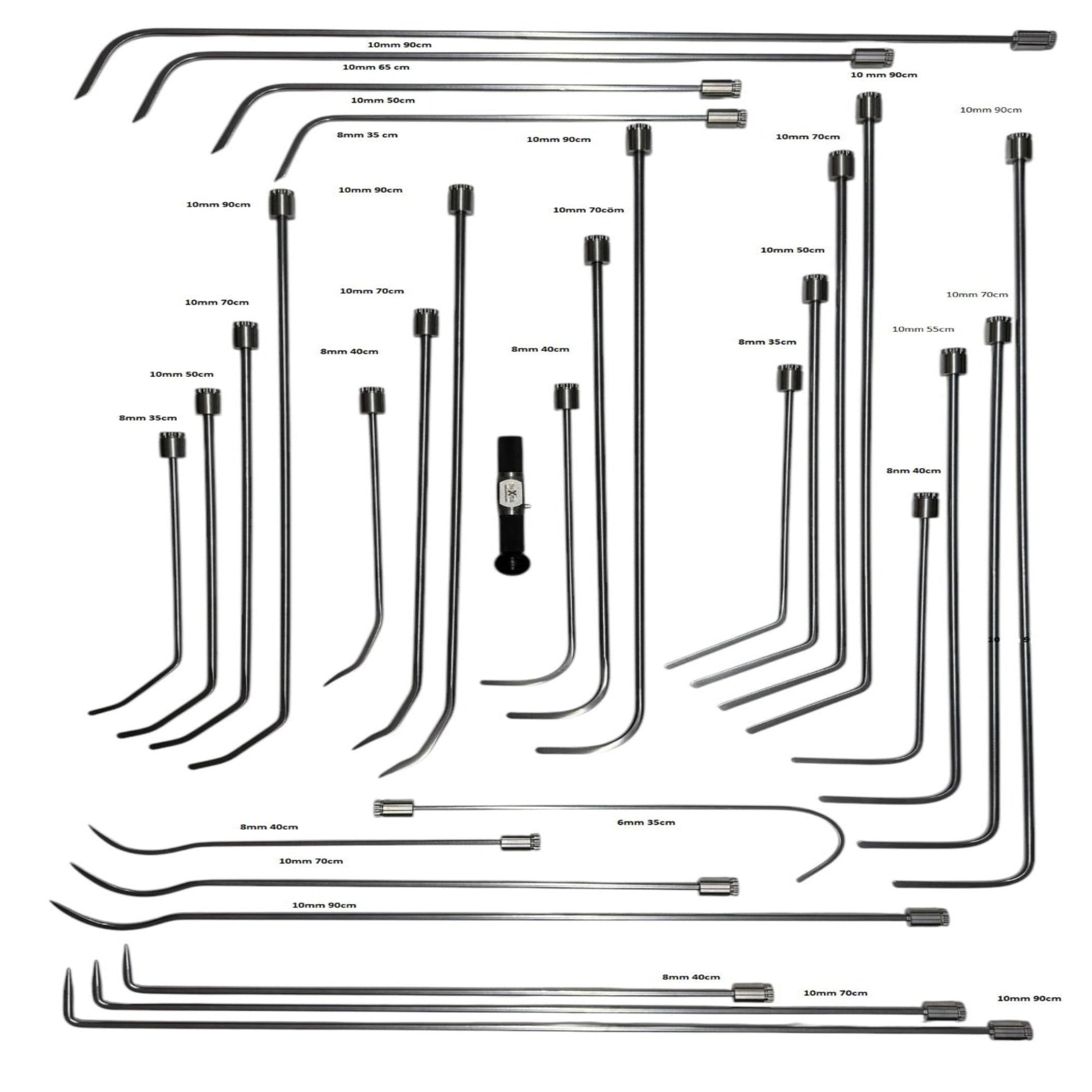 29 Pcs 360° Rotatable Paintless Dent Repair (PDR) Tools - Rust-Resistant Steel Dent Removal Rods - Tiran Edition InoxPDR