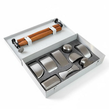 Kit de Réparation de Carrosserie PDR INOX (2 Marteaux & 9 Tas)